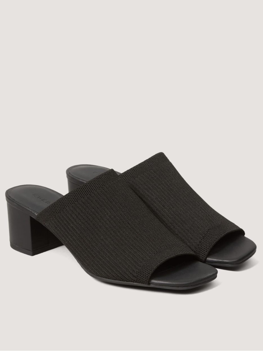 Everlane The Glove Mule in Reknit Size 6.5 Black Heel Sandal Neutral